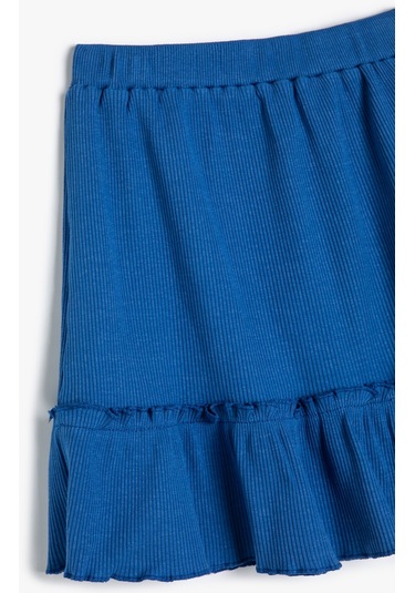 Koton Etek Dokulu Beli Lastikli Fırfır Detaylı Mavi 4skg40048ak Mavi