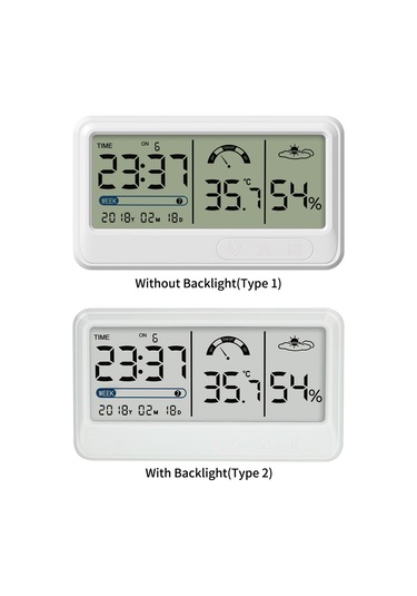 Lemestar Usb Şarjlı Ev Lcd Dijital Nem-sıcaklık Ölçer Takvim, Alarm, Tezgah/wandura Montaj Beyaz Ys201