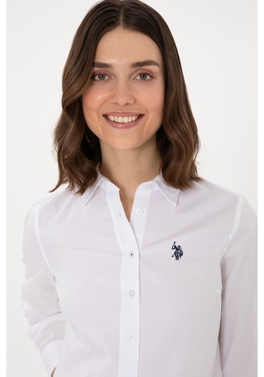 U.s. Polo Assn. Kadın Beyaz Gömlek Basic 50298113-vr013 Beyaz