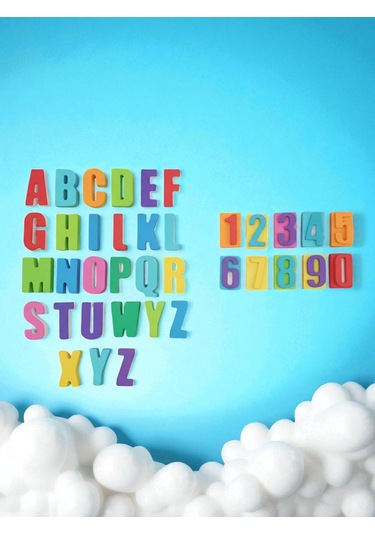 Harf Ve Rakamlar Taş Boyama, Okul Ve Aile Etkinlik Seti, 9 Renk Boya İle