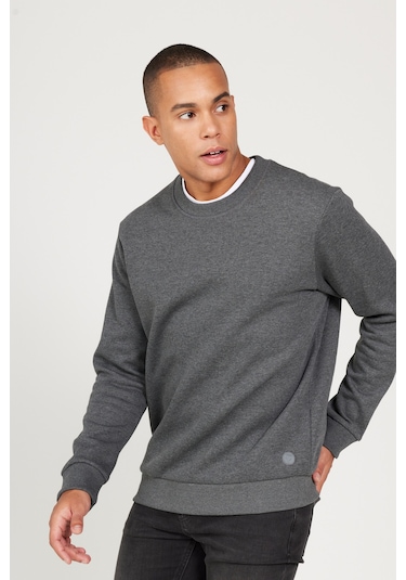 AC&Co / Altınyıldız Classics Erkek Antrasıt Melanj Standart Fit Normal Kesim İçi Polarlı Bisiklet Yaka Sweatshirt Antrasit