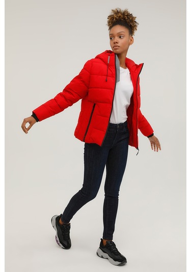 Lumberjack W-sn31 Apreskı Coat 2pr Kırmızı Kadın Kısa Kaban 000000000101165594 Kırmızı