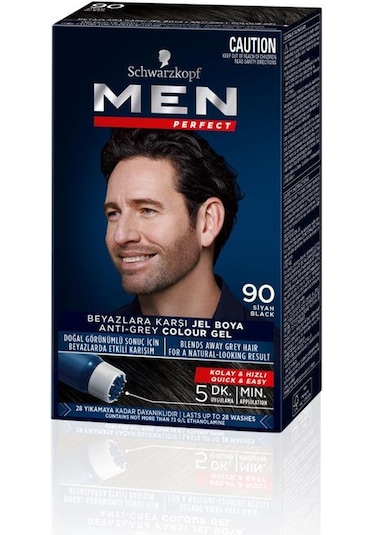 Men Perfect Saç Boyası 90 - Siyah x 3 Adet