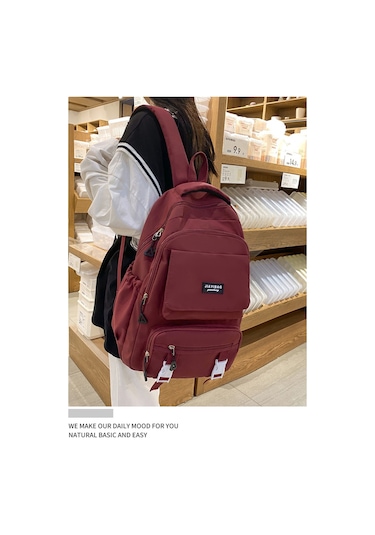 2023 Yeni Kore Modası Küçük Ortaokul Ve Lise Öğrencileri Okul Çantası-kırmızı