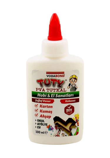 Tuty Karton Kumaş Ahşap Tutkalı Şeffaf Donar 100 Ml
