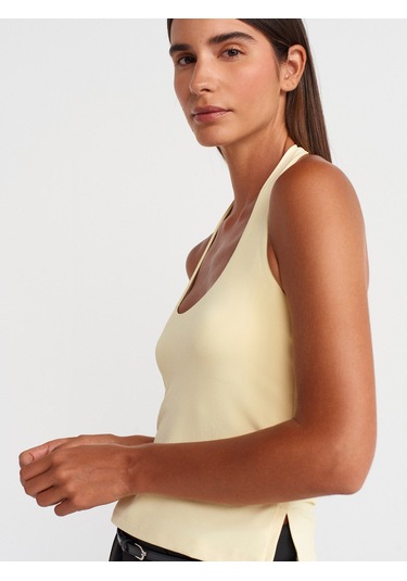 Dilvin 31753 Halter Yaka Top-sarı Sarı