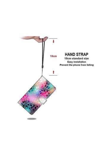 Oppo A5 2020 Boyalı Kapaklı Manyetik Kapatma Vitray Kılıf Çok Renkli