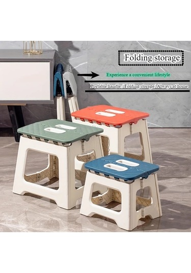 Fochsia Kırmızı Orta Katlanır Tabure: 4 Renk, Taşınabilir, Tutacaklı, Kaymaz İç-dış Kullanım Kırmızı