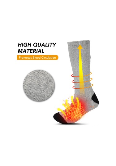 Isıtmalı Çoraplar Elektrikli Isıtma Çorapları Pil İle Çalışan Sıcak Çoraplar Şarj Edilebilir Kış Sıcak Çoraplar Gri