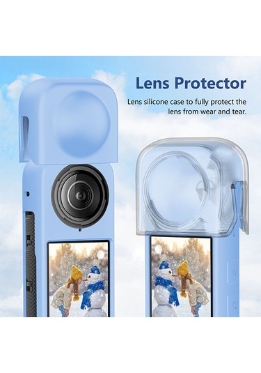 Insta360 X4 Kılıf İçin Puluz Tam Vücut Silikonu Mavi