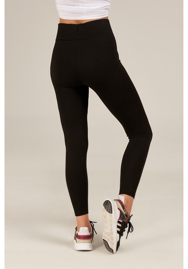 Kadın Siyah Yüksek Bel Korsajlı Spor Tayt SiYAH