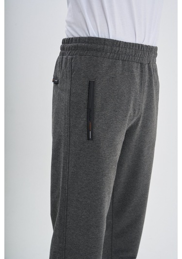 Shooter Sportswear Erkek Antrasit Eşofman Altı Fermuarlı Üç Cep Rahat Kalıp Klasik Paça Antrasit