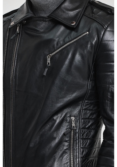 Roberto Siyah Deri Mont 001