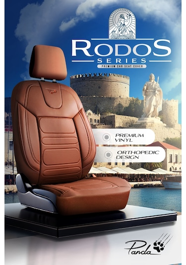 Taba - Taba Panda Rodos Serisi Deri Ortopedik Oto Koltuk Kılıfı - Tam Set