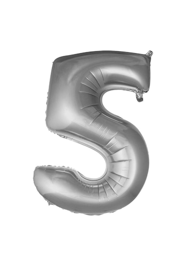 Folyo Balon Rakam Gümüş Renk 34 Inc 76 Cm Helyum Uyumlu 5