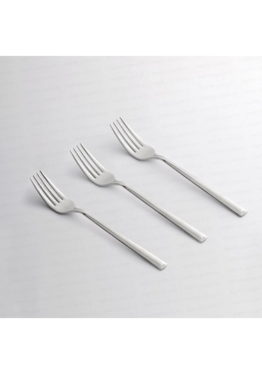 Nehir Milano Sade 6lı Yemek Çatal Gümüş