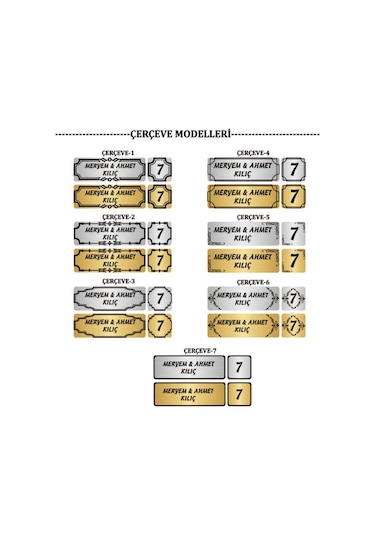 Metal Kapı İsimliği Ve No Oval