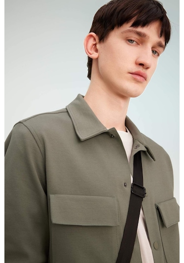 DeFacto Polo Yaka Çıtçıt Kapamalı Cepli Gömlek Ceket Z5178AZ24SPKH398