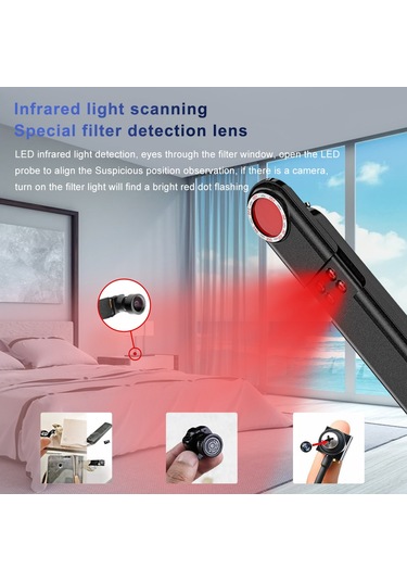 Geeroyoo Taşınabilir Rf Sinyal Dedektörü - Gps Takip, Dinleme Cihazı Tespiti İçin 6 Seviye Hassasiyetli Kablosuz Tarayıcı 100mhz-2.7ghz