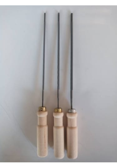 Motor Ahşap Saplı Zinciri Bileme Eğe 3'lü Seti