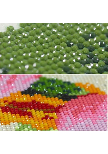 Vkemall 30x40cm Tam Pırlanta Kristal Dekoratif Tablo - Zs314 Dıy Boyama Seti Ve Araç Gereçleri İle Siyah