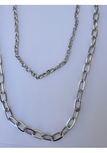 Paytak Moda Gümüş Rengi Zincir Kolye Unisex Zincir Kolye Pytkznckly239 Gümüş