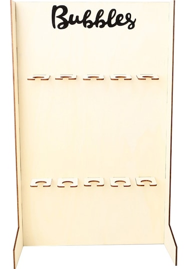 Hangfox Ahşap Şampanya Ve Bardak Tutucu - Düğün/parti Serim Aracı, 10 Bardak Kapasitesi, Kolay Montajlı 550x345x250mm