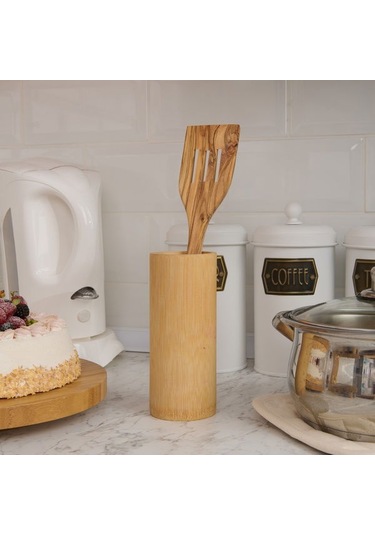 Tivoli Zeytin Ağacı Delikli Spatula - Açık Kahverengi - 30 Cm Açık Kahverengi