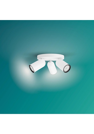 Philips myLiving Pongee Tavan/Duvar 3'lü Beyaz Spot Lamba GU10 Duy (Ampul birlikte verilmez)