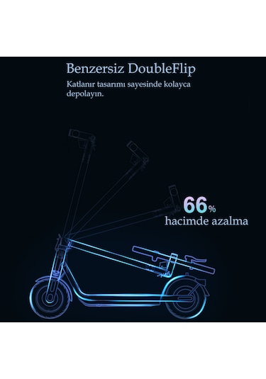 Navee V50i Pro Elektrikli Scooter 50 Km Menzil 25 Km Hız 700w Güç Siyah