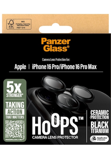 Panzerglass Hoops Apple Uyumlu iPhone 16 Pro 16 Pro Max 17 Pro Seramik Kamera Lens Koruyucu