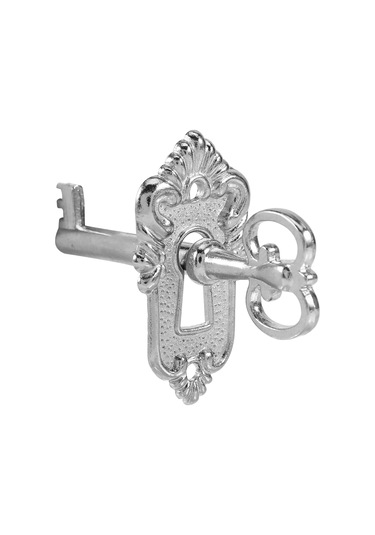 Springsun Retro Gömlek Ve Dolap Kilit Seti Beyaz Nikel - Esnek Anahtar, Yumuşak Kullanım, Tamamlayıcı Levha İle Diğer