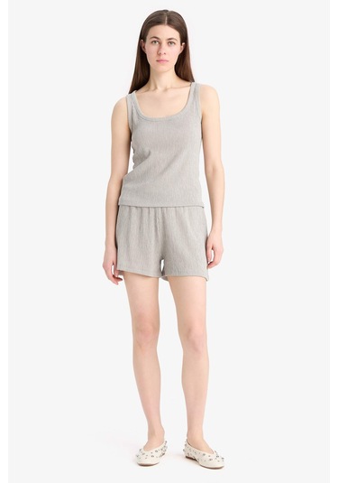 DeFacto Regular Fit 2'li Takım Bürümcük Atlet Şort F1487AX25SMGR266