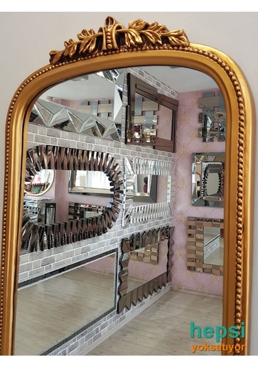 Matmazel Model Altın Renk Varaklı Boy Aynası Altın