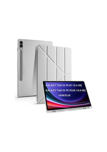 Samsung Galaxy Uyumlu  Tab S9 Fe Plus/s10 Plus Kılıf Kalem Bölmeli Trifolding Case X610 X616 X820 X826 X828 Kılıf