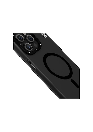 İphone 14 Pro Max Uyumlu Kılıf Magsafe Şarj Özellikli Youngkit Hidden Sand Serisi Kapak Siyah