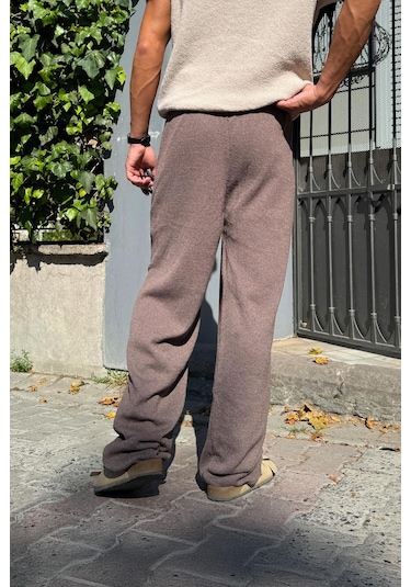Flaw Bel Lastikli Basic Triko Pantolon Kahverengi Kahverengi