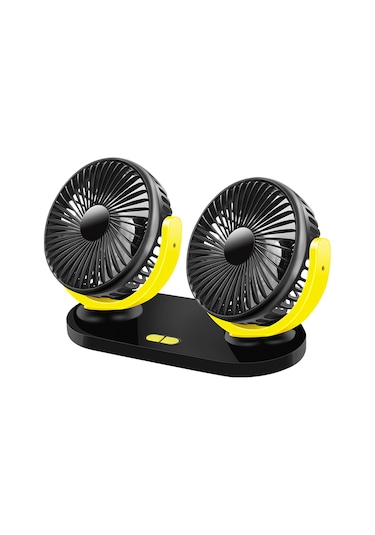 Vkemall Çift Başlı 360 Derece Dönebilir Usb Fan - 3 Hız Modlu Taşınabilir Ofis/araç İçin