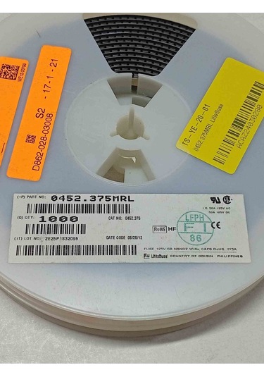 0452.375mrl Littelfuse 375 Ma 125 V Ac 5 Adet