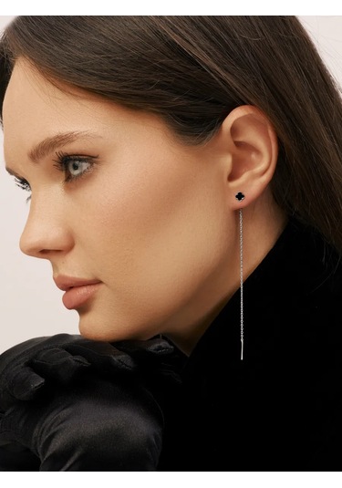 Zoloto Russkih Yonca Desenli Gümüş Çubuk Küpe 70 Mm 157976836 Diğer