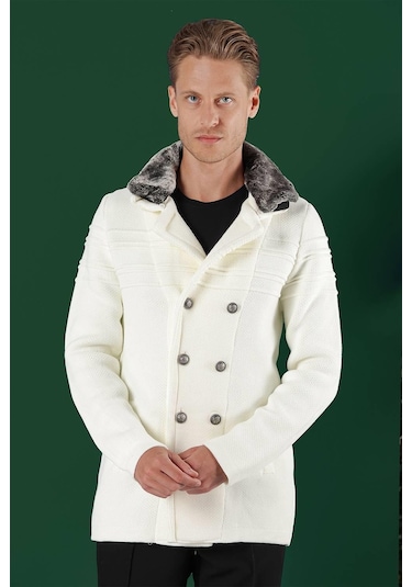 02 Slim Fit Ekru Spor Kaban Ekru