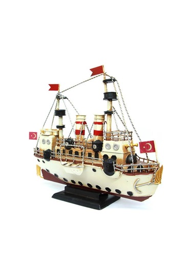 Dekoratif Retro Metal Buharlı Gemi Vintage 34cm No.1