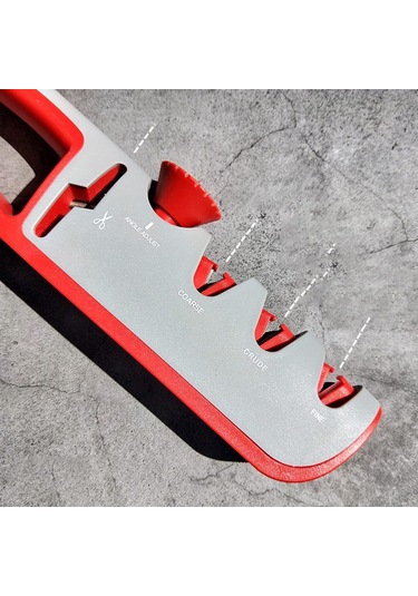 Dolıty Mutfak Bıçak Bileyici Ayarlanabilir Makas Gri-kırmızı