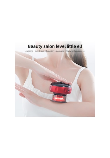 Yuntech01 Evde Kullanan Tam Vücut Elektrikli Hijama Masaj Cihazı, Isıtmalı 12 Seviye Ayarlı, 20 Dakika Otomatik Kapanma, Type-c Şarjlı, 1800mah Pil, Kırmızı Kırmızı