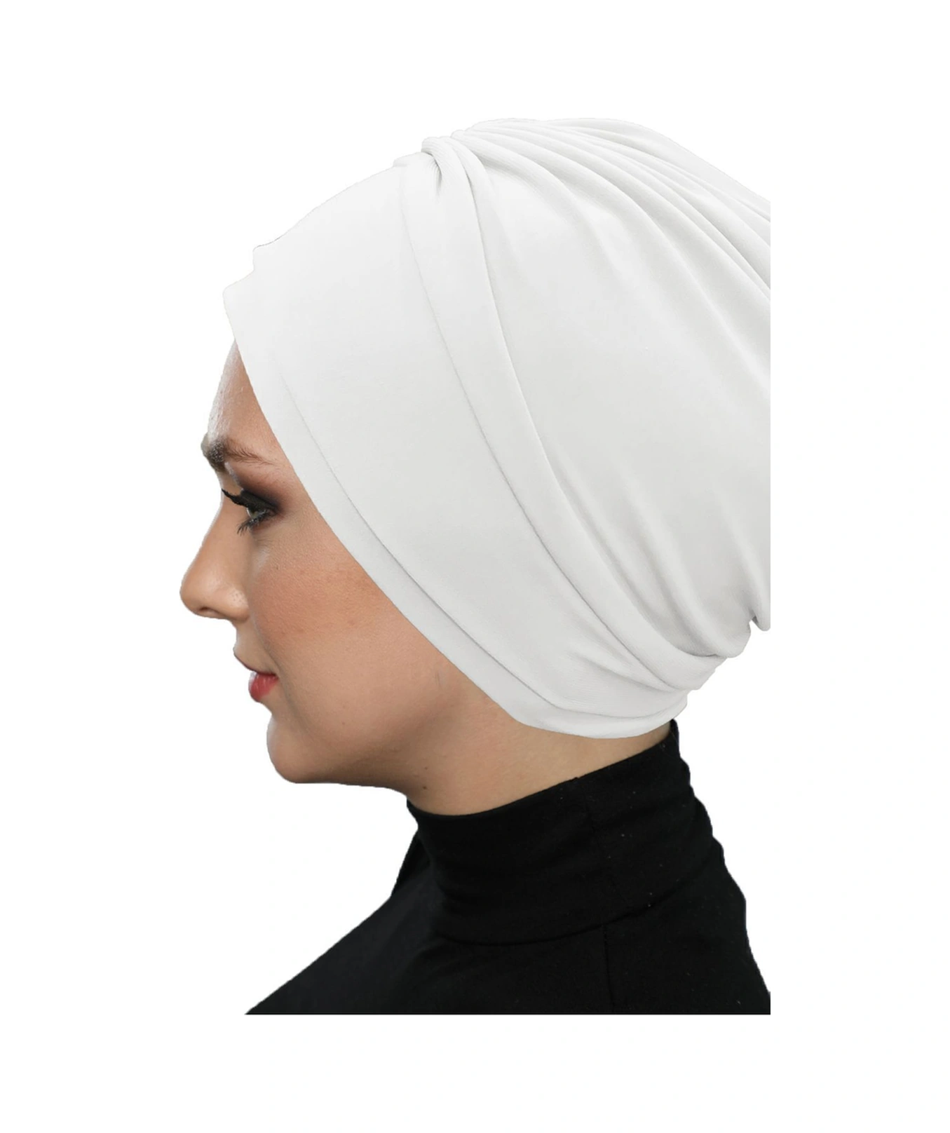 Çift Katlı Astarlı Krem Hazır Türban Tesettür Dış Ve Havuz Bonesi Krem