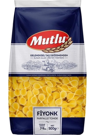 Mutlu Fiyonk Makarna 500 Gr X 20 Adet - Soslarla Uyumlu, Pratik Ve Lezzetli