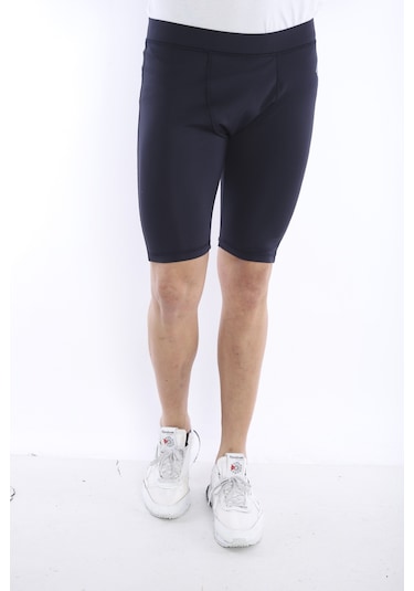 Escetic Erkek Spor Lacivert Kısa Tayt -CC- B1130-4023