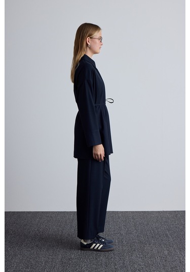 Geniş Yaka Tunik Lacivert Lacivert