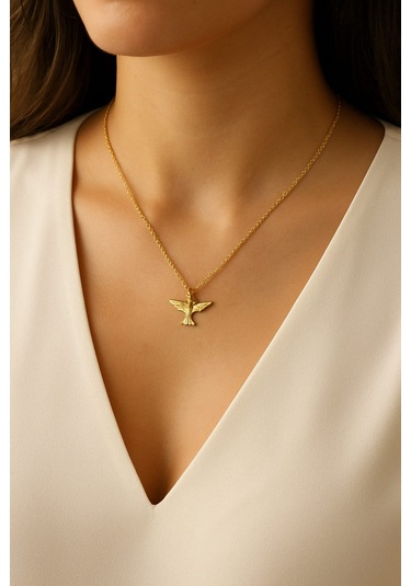 Zarifly Altın Renk Kuş Figürlü Kolye Anlam Yüklü, Şık Tasarım