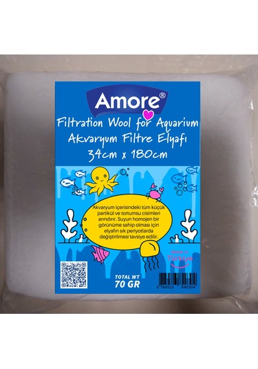 Akvaryum 70gr Silikonsuz Filtre Elyafı 34x180cm Soffice